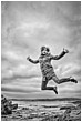 Jump for Joy - beach-crab-jump-bw.jpg click to see this fine art photo at larger size