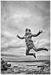Jump for Joy - beach-crab-jump-bw.jpg click to see this fine art photo at larger size